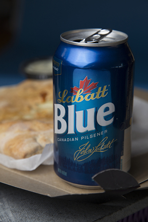 Labatt Blue Canadian Pilsener has fruity, cornbread hints but is also not overly sweet. 